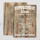 FOTO PLAYBILL BIRTHDAY INVITATION VAN WOOD GRAIN KAART (Voorkant / Achterkant)
