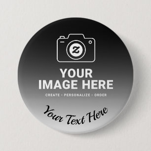 Foto Plus Aangepast Bericht Ronde Button 7,6 Cm