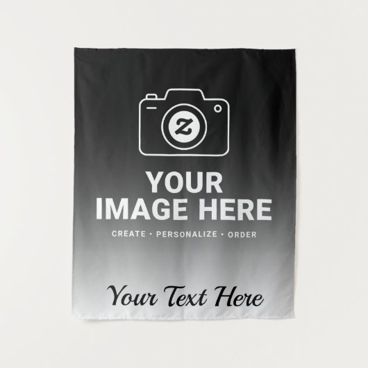 Foto Plus Aangepaste Bericht Wandkleed (Voorkant)