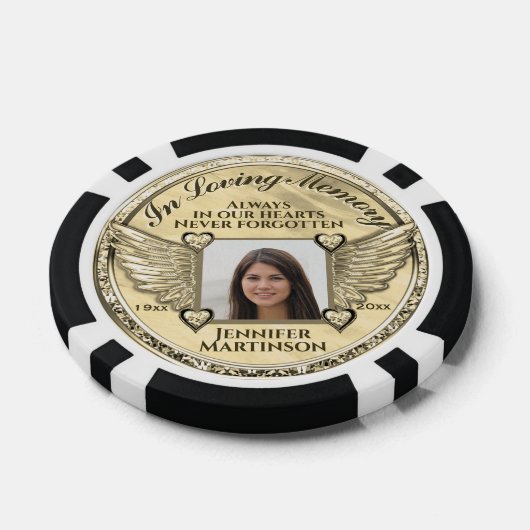 Foto pocket memorial in liefdevolle herinnering poker chips (Enkel)