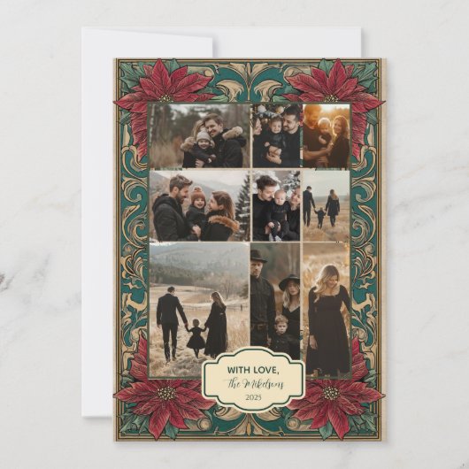 Foto  Poinsettia Christmas Feestdagenkaart (Voorkant)