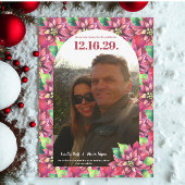 Foto Poinsettia Kerstbruiloft Bewaar de datum Save The Date