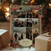 Foto  Poinsettia Scrollwork Feestdagenkaart