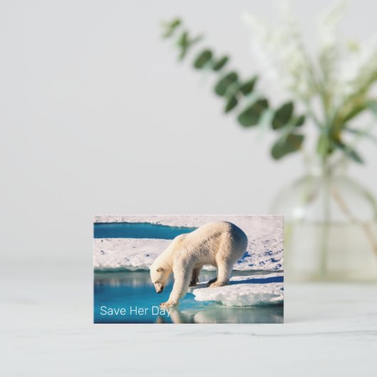 Foto Polar Beer Blue White Natuur Visitekaartje (Staand voorkant)