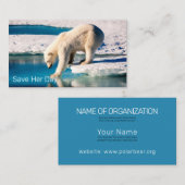 Foto Polar Beer Blue White Natuur Visitekaartje (Voorkant / Achterkant)