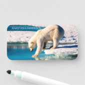 Foto Polar Beer Monogram Tekst Klimaatverandering  Naamplaatje (In situ)