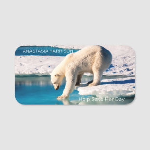 Foto Polar Beer Monogram Tekst Klimaatverandering  Naamplaatje