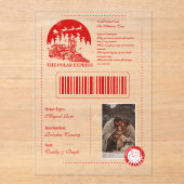  foto Polar Express kerstkaart Acryl Uitnodigingen (Voorkant)