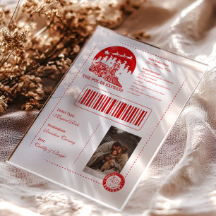  foto Polar Express kerstkaart Acryl Uitnodigingen