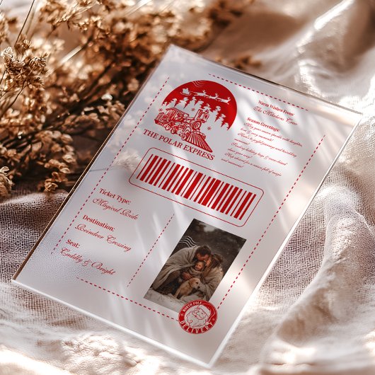  foto Polar Express kerstkaart Acryl Uitnodigingen