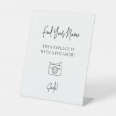 Foto Polaroid bewerkbare bruiloft gastenboek teken Reclamebord Met Voetstuk (Voorkant)
