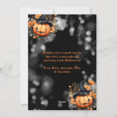 Foto Pompoen Bloemen Happy Halloween Kaart (Achterkant)