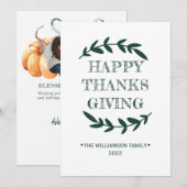 Foto Pompoen Fijne Thanksgiving Vakantie Feestdagenkaart (Voorkant / Achterkant)