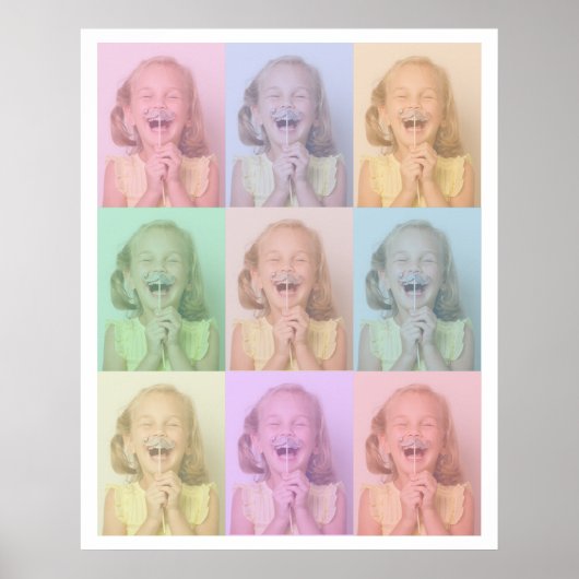 Foto Pop Art | Kinder familie — portret kleurrijk Poster (Voorkant)