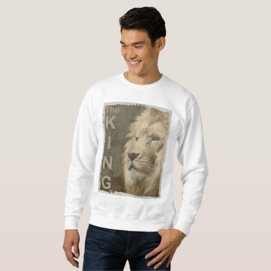 Foto Pop Art Lion Hoofd koning Moderne Mannen Trui (Voorkant volledig)
