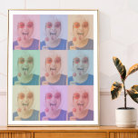 Foto Pop Art | Modern trendy Retro Color Block Poster<br><div class="desc">Een foto-poster van de de kunststijl van de pop van de douanefoto om uw favoriete foto te uploaden die door een waaier van kleurrijke transparante bekledingen in pastelschaduwen van roze,  blauw,  groen,  geel sinaasappel en paars wordt overspoeld!</div>