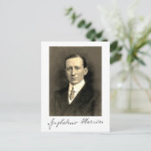 Foto: Portret and Signature of Guglielmo Marconi Briefkaart (Staand voorkant)