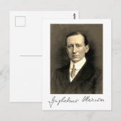 Foto: Portret and Signature of Guglielmo Marconi Briefkaart (Voorkant / Achterkant)