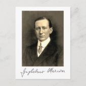 Foto: Portret and Signature of Guglielmo Marconi Briefkaart (Voorkant)