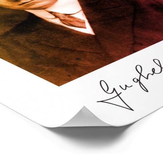 Foto: Portret and Signature of Guglielmo Marconi Poster (Hoek)