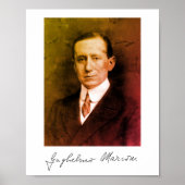 Foto: Portret and Signature of Guglielmo Marconi Poster (Voorkant)