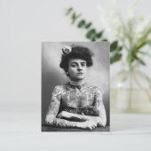  foto Portret Woman Tattoos Briefkaart (Staand voorkant)