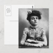  foto Portret Woman Tattoos Briefkaart (Voorkant / Achterkant)
