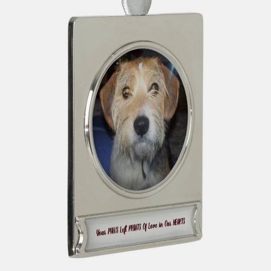 FOTO POTEN VAN GRATIE Koesterende Herinneringen Verzilverd Banner Ornament (Rechts)