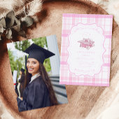 Foto Preppy Coquette Pink Bow Afstuderen Kaart