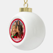 Foto Pret met Stampende Rendieren Keramische Bal Ornament (Rechts)