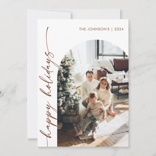 Foto Prettig Kerst Modern Kerstkaart Kaart (Voorkant)