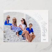 Foto Prettig Kerst Script Folie Feestdagenkaart (Voorkant)