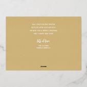Foto Prettig Kerst Script Goud Folie Feestdagenkaart (Achterkant)