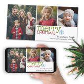 Foto - Prettig kerstfeest 3 foto collage minimaal Feestdagenkaart