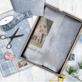 Foto Prettig Kerstfeest Elegant Blauw  Tissuepapier