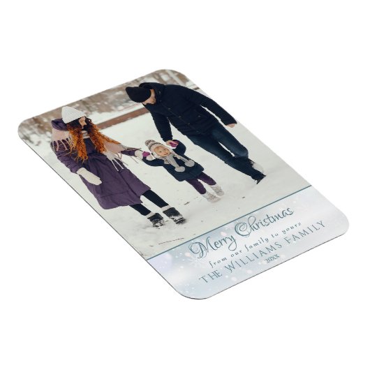 Foto Prettig kerstfeest Elegante Winter Vorst Magneet (Rechterzijde)