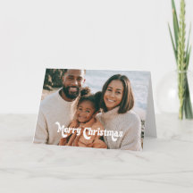 Foto Prettig Kerstfeest Familie Foto Kaart