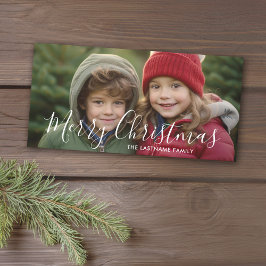 Foto - Prettig kerstfeest handgeschreven script Feestdagenkaart