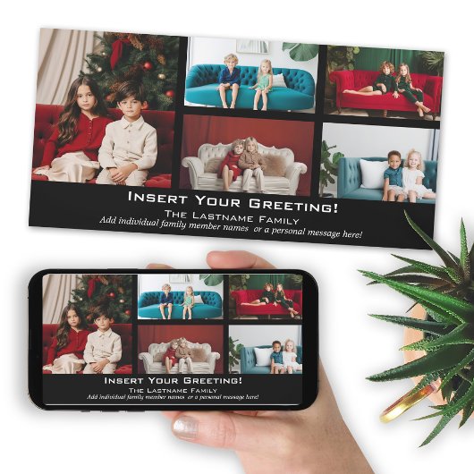 Foto - Prettig kerstfeest met 5 foto collage Feestdagenkaart