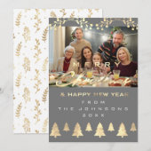 Foto prettig kerstfeest Nieuw jaar Goud Feestdagenkaart (Voorkant / Achterkant)