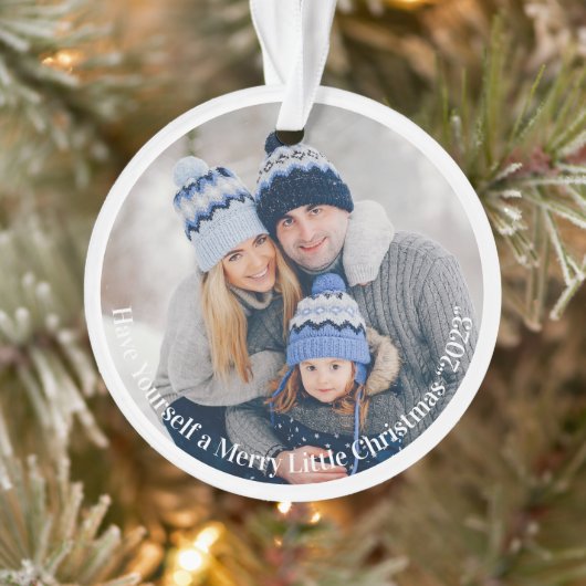 Foto Prettig Kerstfeest Ornament (Boom)