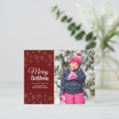 Foto Prettig kerstfeest Rood Feestdagenkaart (Staand voorkant)