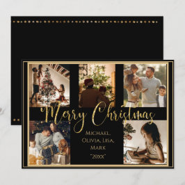 Foto Prettig Kerstmis Gouden Script Wenskaart Feestdagenkaart