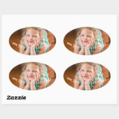 Foto Prettig Kerstmis Ovale Stickers (Vel)