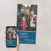 Foto: Prettige feestdagen met 1 grote blauwe foto Feestdagenkaart