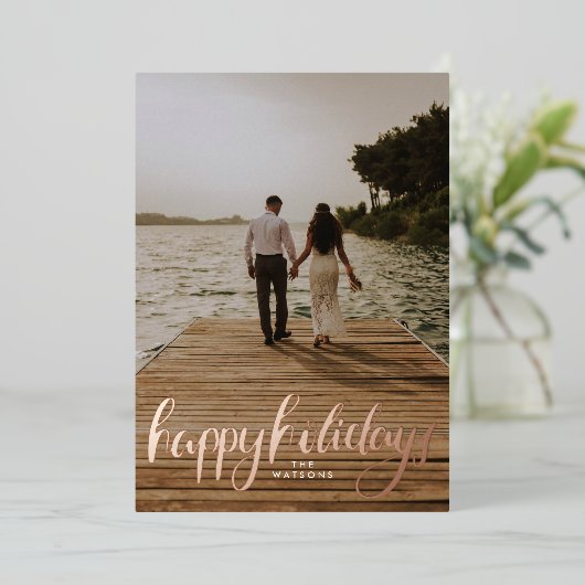 foto prettige feestdagen roos gold (Staand Voorkant)