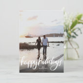 foto prettige feestdagen witte kalligrafie feestdagenkaart (Staand voorkant)