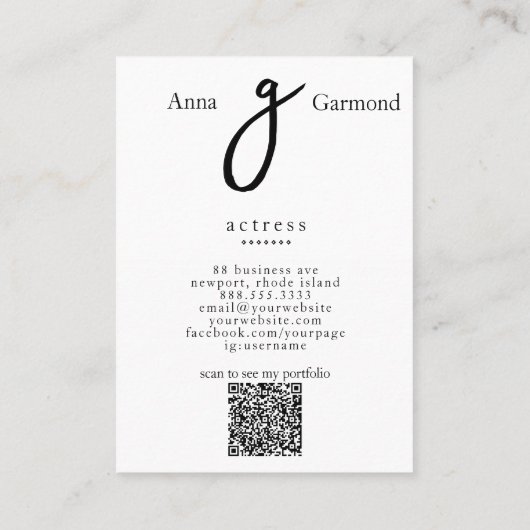 *~* Foto Professional Simple AP31 QR Minimal Visitekaartje (Achterkant)