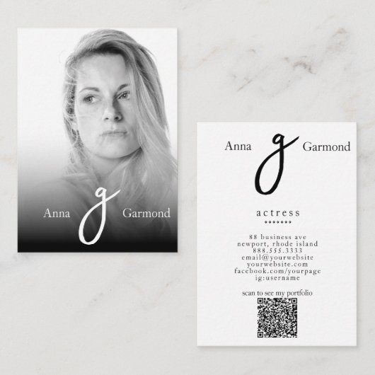 *~* Foto Professional Simple AP31 QR Minimal Visitekaartje (Voorkant / Achterkant)