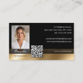 Foto Professionele Med Spa Monogram Zwart Goud Visitekaartje (Achterkant)